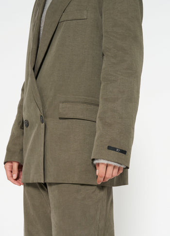 statement shoulder blazer | dark moss