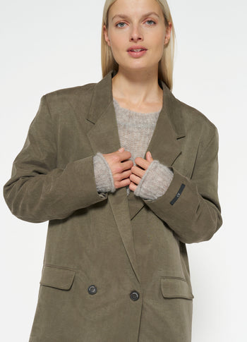 statement shoulder blazer | dark moss