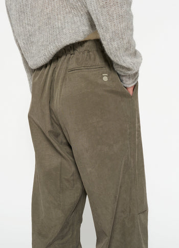 parachute pants | dark moss