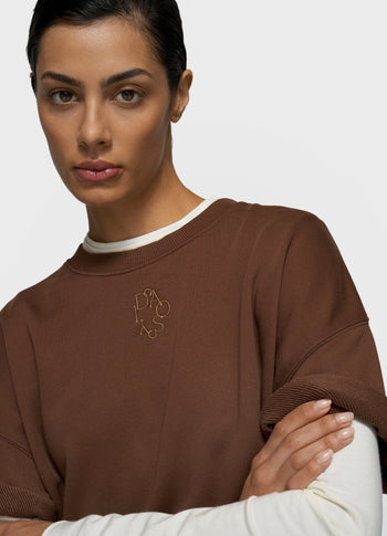 short sleeve sweater | dark truffle