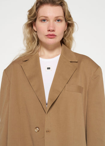 oversized blazer twill | cedar brown