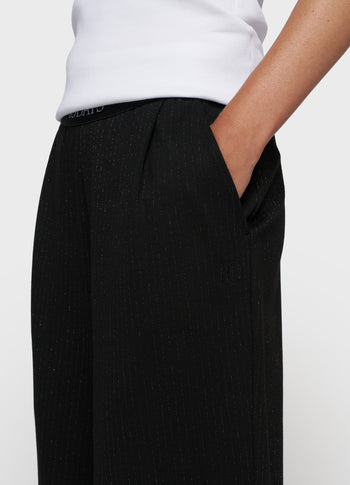 banana pants pinstripe | black