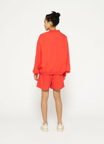 bomber blouse | poppy red