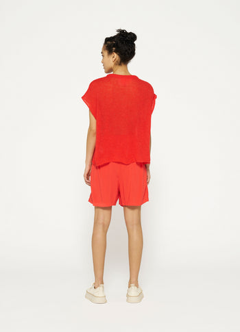 tee thin knit | poppy red