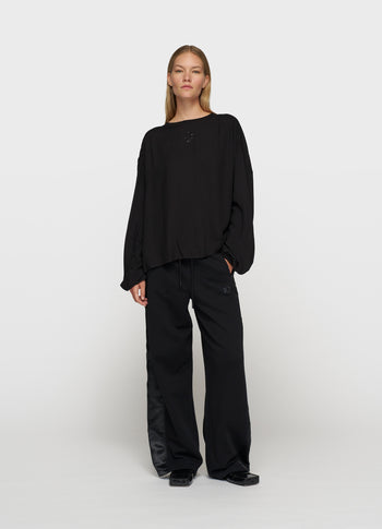 flowy blouse gathering | black