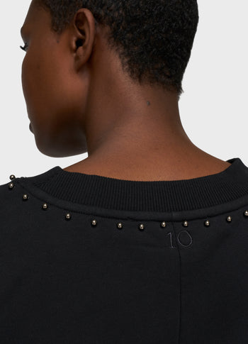 balloon sweater pearls | black