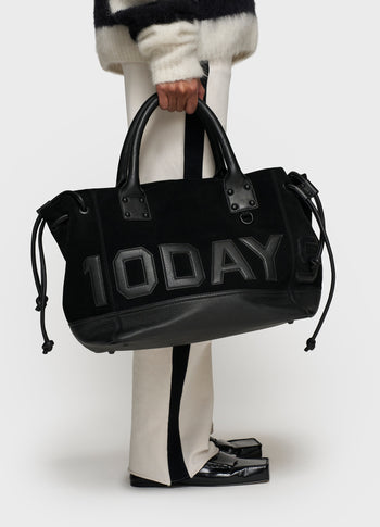 leather shopper | black