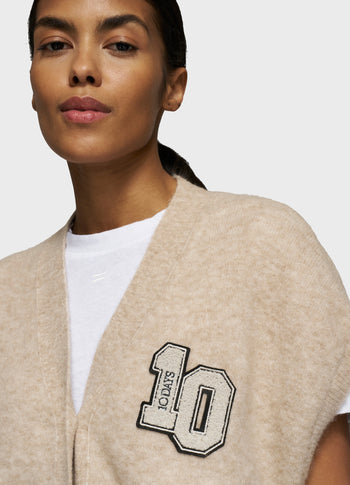 soft v-neck knit gilet | earth