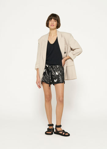 sequin shorts | black