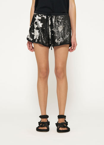 sequin shorts | black