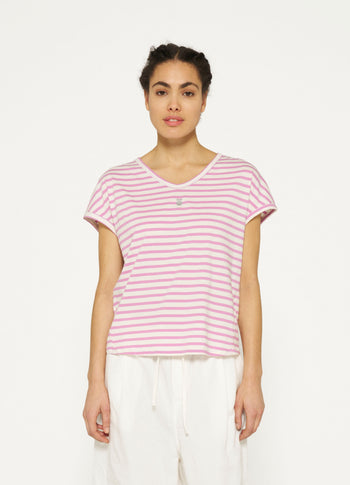tee stripes | ecru/violet