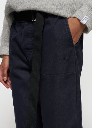 belted pants | dark navy
