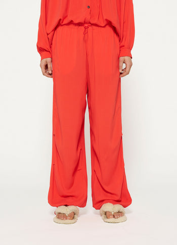 parachute pants | poppy red