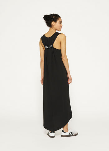 soft cinch back dress | black