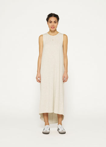 soft cinch back dress | soft white melee