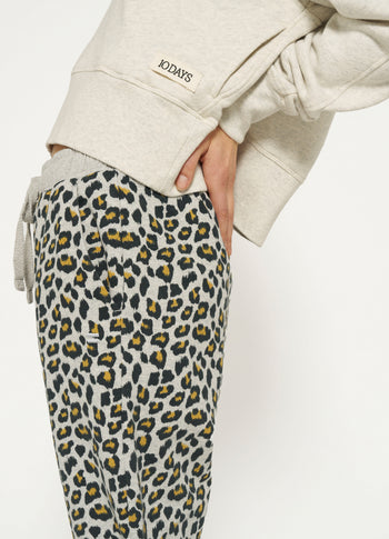 cropped jogger leopard | light grey melee
