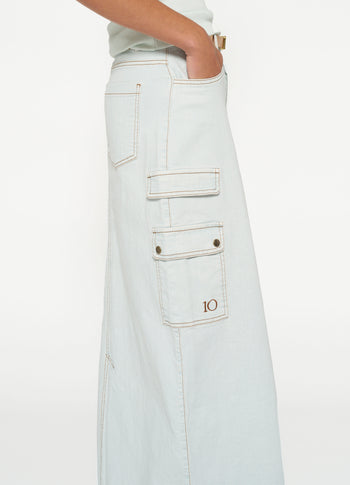 slub twill skirt | sea foam