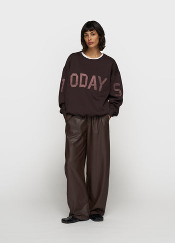 statement sweater logo | deep wine