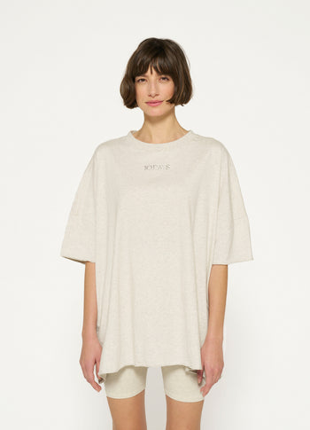 oversized tee dress | soft white melee