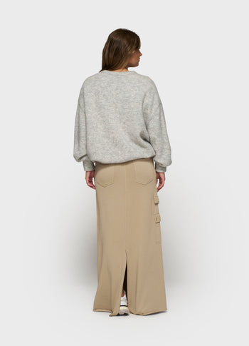 soft baseball knit cardigan | light grey melee