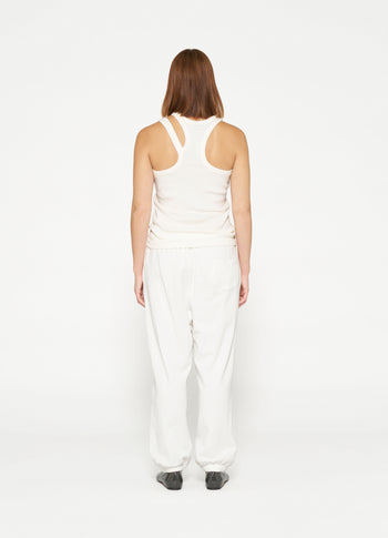 cut out tank top rib | ecru
