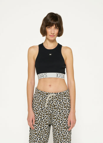 tank top rib bra | black