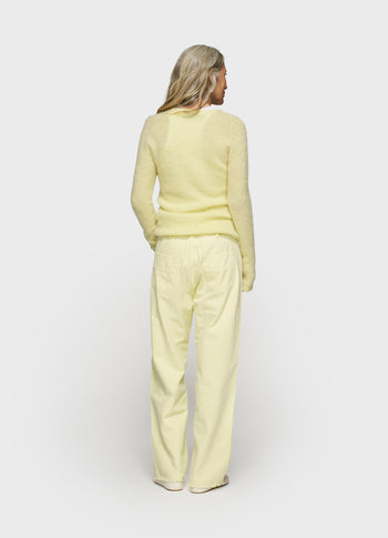 straight leg pants twill | pastel yellow