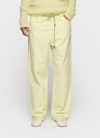 straight leg pants twill | pastel yellow