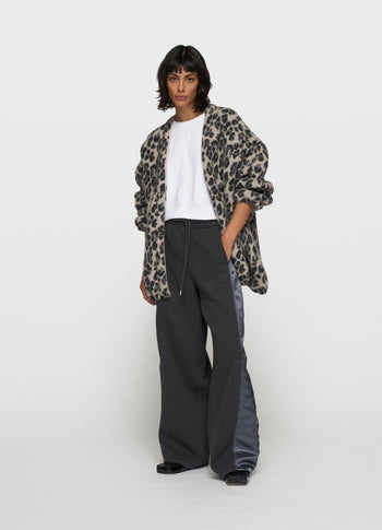 knit cardigan leopard | soft white melee