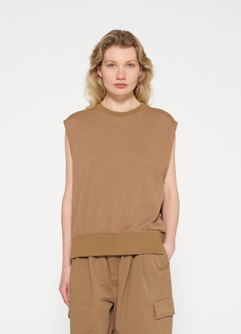 sleeveless sweater | cedar brown