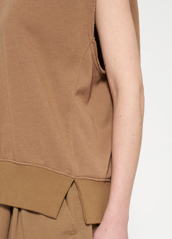 sleeveless sweater | cedar brown