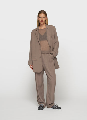 long flowy blazer lyocell | moonrock