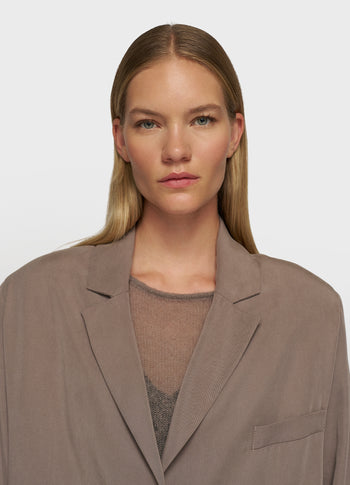 long flowy blazer lyocell | moonrock