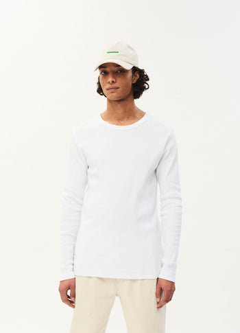 Alex rib jersey tee | white