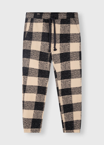 cropped jogger check | black