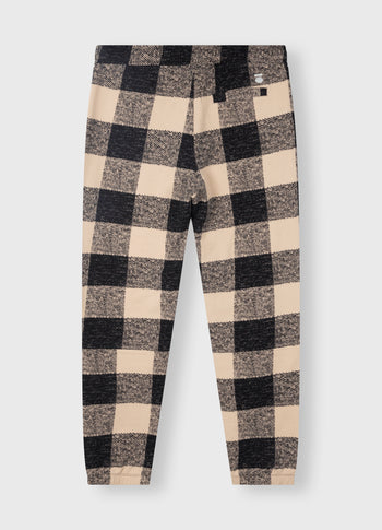 cropped jogger check | black