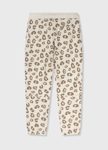 cropped jogger leopard | soft white melee