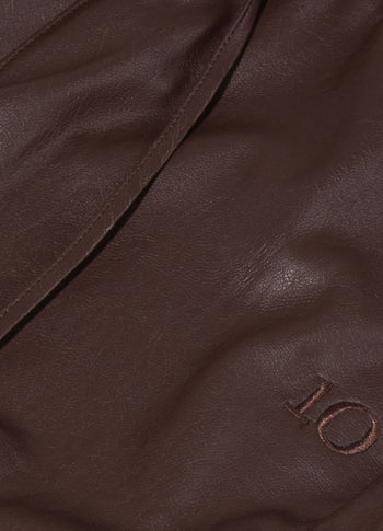 soft PU cropped jogger | deep wine