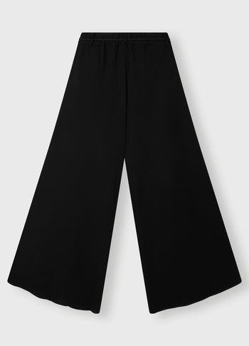 wide leg pants crepe | black