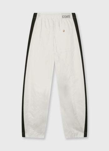 wide tapered pants twill | ecru