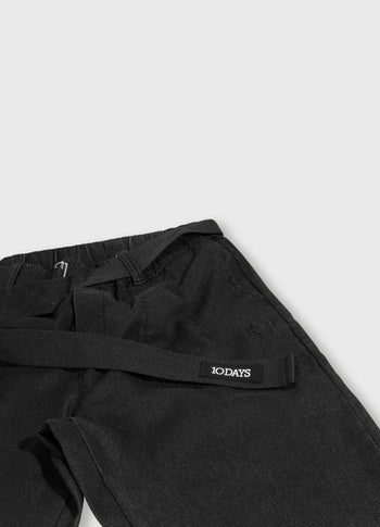 belted pants washed | black