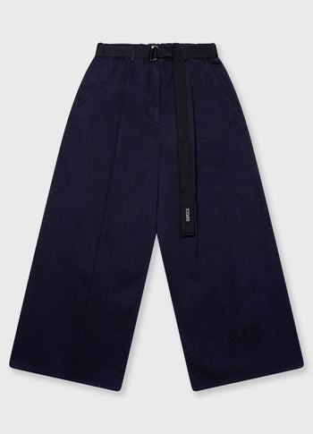 wide pants twill | dark navy