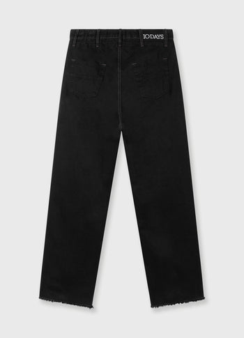 straight leg pants twill | black