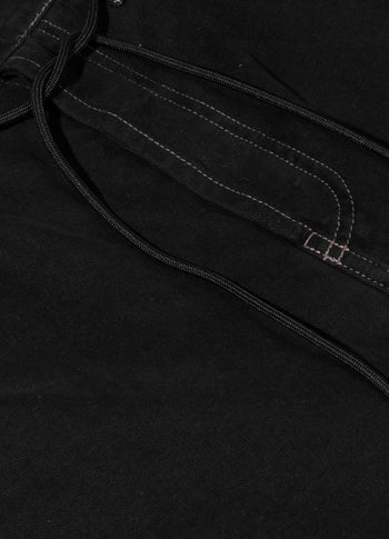 straight leg pants twill | black