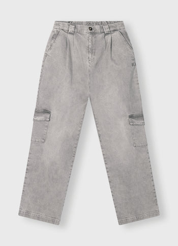 cargo pants flowy denim | grey wash