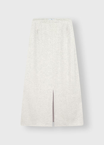 knitted maxi skirt | white grey melee