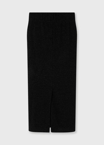 maxi drape skirt sparkle | black