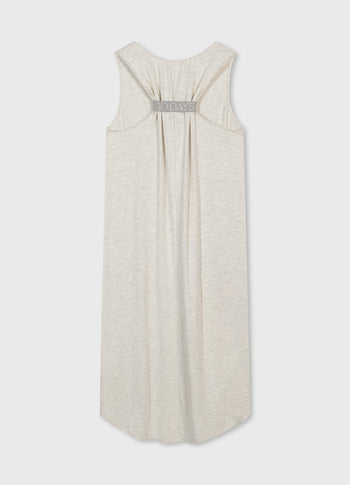 soft cinch back dress | soft white melee