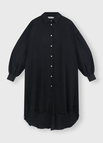 shirt dress tencel | black
