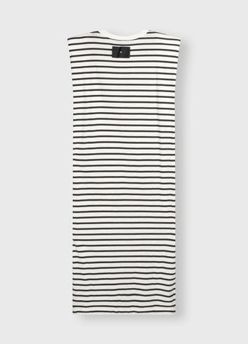 padded tee dress stripes | ecru/black